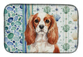 Blenheim English Toy Spaniel Coastal Sea Glass Dish Drying Mat Absorbent Dish Drying Mat Pad for Kitchen Counter Dish Drainer Mat for Countertop, 14 x 21", Multicolor