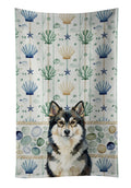 Finnish Lapphund Coastal Sea Glass Kitchen Towel Velour Plush Front and Cotton Loop Back Machine Washable