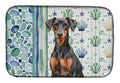 German Pinscher Coastal Sea Glass Dish Drying Mat Absorbent Dish Drying Mat Pad for Kitchen Counter Dish Drainer Mat for Countertop, 14 x 21", Multicolor