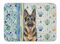 German Shepherd Coastal Sea Glass Memory Foam Kitchen Mat Machine Washable Anti-Fatigue Cushion Comfort Bath or Kitchen Rug