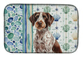 Roan German Wirehaired Pointer Coastal Sea Glass Dish Drying Mat Absorbent Dish Drying Mat Pad for Kitchen Counter Dish Drainer Mat for Countertop, 14 x 21", Multicolor