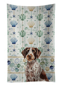 Roan German Wirehaired Pointer Coastal Sea Glass Kitchen Towel Velour Plush Front and Cotton Loop Back Machine Washable