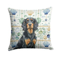 Gordon Setter Coastal Sea Glass Decorative Throw Pillow 14x14 Indoor Outdoor Accent Cushion, Fabric Cover with Insert for Sofa, Bed, Porch & Living Room