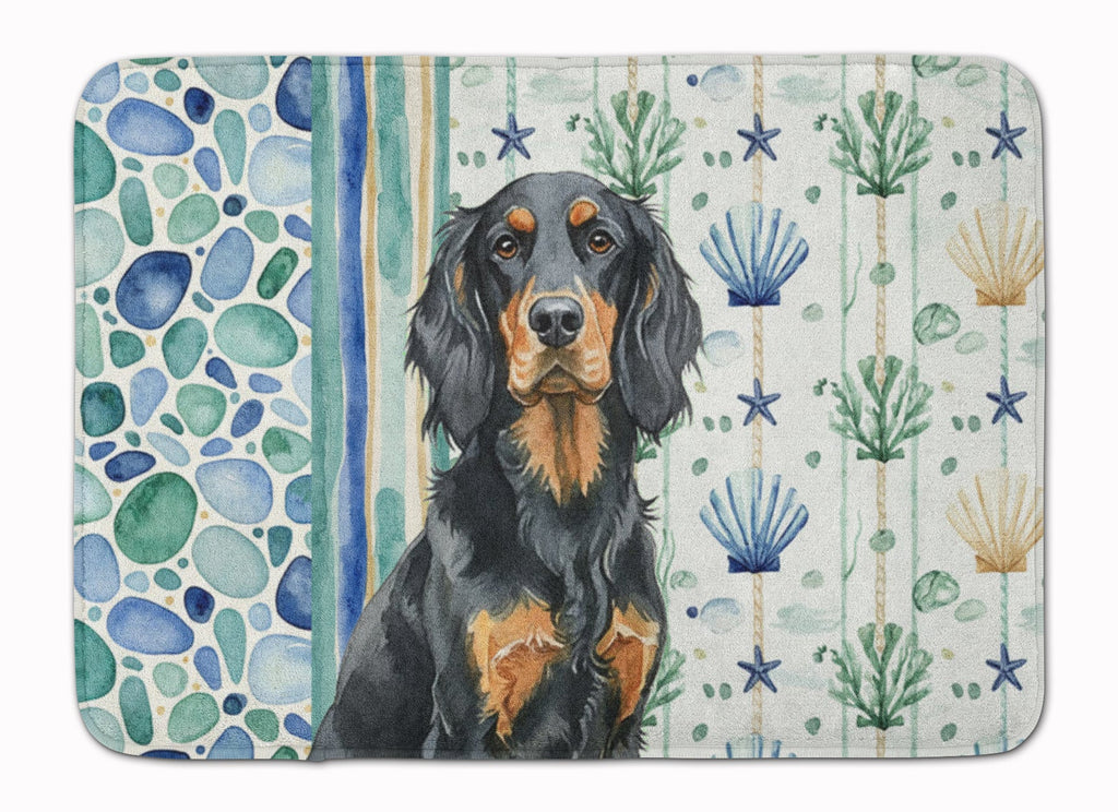 Gordon Setter Coastal Sea Glass Memory Foam Kitchen Mat Machine Washable Anti-Fatigue Cushion Comfort Bath or Kitchen Rug