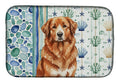 Reddish Brown Great Pyrenees Coastal Sea Glass Dish Drying Mat Absorbent Dish Drying Mat Pad for Kitchen Counter Dish Drainer Mat for Countertop, 14 x 21", Multicolor