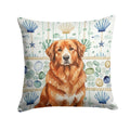 Reddish Brown Great Pyrenees Coastal Sea Glass Decorative Throw Pillow 18x18 Indoor Outdoor Accent Cushion, Fabric Cover with Insert for Sofa, Bed, Porch & Living Room
