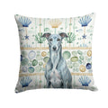 Blue Brindle Greyhound Coastal Sea Glass Decorative Throw Pillow 18x18 Indoor Outdoor Accent Cushion, Fabric Cover with Insert for Sofa, Bed, Porch & Living Room