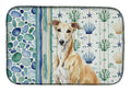 Fawn Greyhound Coastal Sea Glass Dish Drying Mat Absorbent Dish Drying Mat Pad for Kitchen Counter Dish Drainer Mat for Countertop, 14 x 21", Multicolor