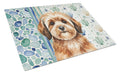 Sable Havanese Coastal Sea Glass Cutting Board Tempered Glass Kitchen Cutting Surface, Heat Resistant Chopping, Non-Slip Feet, Food Prep & Serving