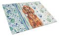 Irish Setter Coastal Sea Glass Cutting Board Tempered Glass Kitchen Cutting Surface, Heat Resistant Chopping, Non-Slip Feet, Food Prep & Serving