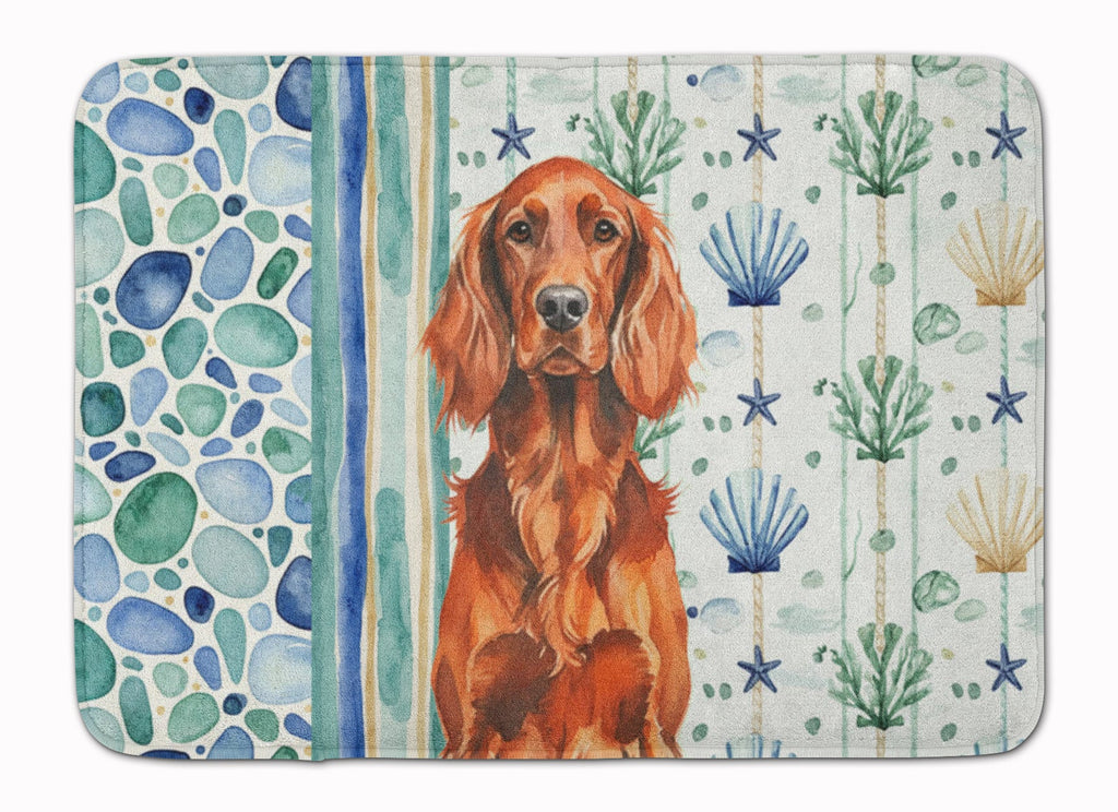 Irish Setter Coastal Sea Glass Memory Foam Kitchen Mat Machine Washable Anti-Fatigue Cushion Comfort Bath or Kitchen Rug