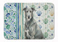 Gray Irish Wolfhound Coastal Sea Glass Memory Foam Kitchen Mat Machine Washable Anti-Fatigue Cushion Comfort Bath or Kitchen Rug
