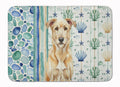 Wheaten Irish Wolfhound Coastal Sea Glass Memory Foam Kitchen Mat Machine Washable Anti-Fatigue Cushion Comfort Bath or Kitchen Rug