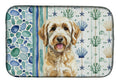 Yellow Labradoodle Coastal Sea Glass Dish Drying Mat Absorbent Dish Drying Mat Pad for Kitchen Counter Dish Drainer Mat for Countertop, 14 x 21", Multicolor