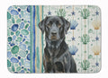 Black Labrador Retriever Coastal Sea Glass Memory Foam Kitchen Mat Machine Washable Anti-Fatigue Cushion Comfort Bath or Kitchen Rug