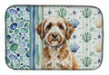 Lagotto Romagnolo Coastal Sea Glass Dish Drying Mat Absorbent Dish Drying Mat Pad for Kitchen Counter Dish Drainer Mat for Countertop, 14 x 21", Multicolor