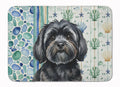 Black Lhasa Apso Coastal Sea Glass Memory Foam Kitchen Mat Machine Washable Anti-Fatigue Cushion Comfort Bath or Kitchen Rug