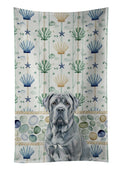 Blue Neapolitan Mastiff Coastal Sea Glass Kitchen Towel Velour Plush Front and Cotton Loop Back Machine Washable