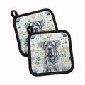 Blue Neapolitan Mastiff Coastal Sea Glass Pot Holder Set of 2 Heat Resistant Quilted Hot Pads 7.5 x 7.5 Inch, Insulated Kitchen Trivets for Cooking & Baking