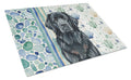 Black Newfoundland Coastal Sea Glass Cutting Board Tempered Glass Kitchen Cutting Surface, Heat Resistant Chopping, Non-Slip Feet, Food Prep & Serving