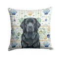 Black Newfoundland Coastal Sea Glass Decorative Throw Pillow 14x14 Indoor Outdoor Accent Cushion, Fabric Cover with Insert for Sofa, Bed, Porch & Living Room