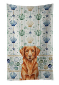 Copper Nova Scotia Duck Tolling Retriever Coastal Sea Glass Kitchen Towel Velour Plush Front and Cotton Loop Back Machine Washable