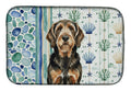 Black and Tan Otterhound Coastal Sea Glass Dish Drying Mat Absorbent Dish Drying Mat Pad for Kitchen Counter Dish Drainer Mat for Countertop, 14 x 21", Multicolor