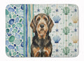 Black and Tan Otterhound Coastal Sea Glass Memory Foam Kitchen Mat Machine Washable Anti-Fatigue Cushion Comfort Bath or Kitchen Rug