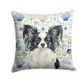 Black and White Papillon Coastal Sea Glass Decorative Throw Pillow 18x18 Indoor Outdoor Accent Cushion, Fabric Cover with Insert for Sofa, Bed, Porch & Living Room