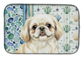Cream Pekingese Coastal Sea Glass Dish Drying Mat Absorbent Dish Drying Mat Pad for Kitchen Counter Dish Drainer Mat for Countertop, 14 x 21", Multicolor