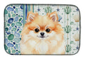 Pomeranian Coastal Sea Glass Dish Drying Mat Absorbent Dish Drying Mat Pad for Kitchen Counter Dish Drainer Mat for Countertop, 14 x 21", Multicolor