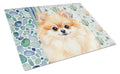 Pomeranian Coastal Sea Glass Cutting Board Tempered Glass Kitchen Cutting Surface, Heat Resistant Chopping, Non-Slip Feet, Food Prep & Serving