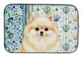 Cream Pomeranian Coastal Sea Glass Dish Drying Mat Absorbent Dish Drying Mat Pad for Kitchen Counter Dish Drainer Mat for Countertop, 14 x 21", Multicolor