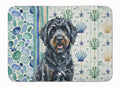 Black Portuguese Water Dog Coastal Sea Glass Memory Foam Kitchen Mat Machine Washable Anti-Fatigue Cushion Comfort Bath or Kitchen Rug