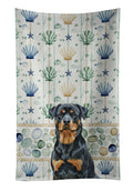 Rottweiler Coastal Sea Glass Kitchen Towel Velour Plush Front and Cotton Loop Back Machine Washable