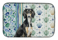 Black and Tan Saluki Coastal Sea Glass Dish Drying Mat Absorbent Dish Drying Mat Pad for Kitchen Counter Dish Drainer Mat for Countertop, 14 x 21", Multicolor