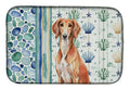 Red Saluki Coastal Sea Glass Dish Drying Mat Absorbent Dish Drying Mat Pad for Kitchen Counter Dish Drainer Mat for Countertop, 14 x 21", Multicolor