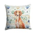 Red Saluki Coastal Sea Glass Decorative Throw Pillow 14x14 Indoor Outdoor Accent Cushion, Fabric Cover with Insert for Sofa, Bed, Porch & Living Room