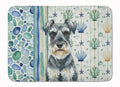 Schnauzer Coastal Sea Glass Memory Foam Kitchen Mat Machine Washable Anti-Fatigue Cushion Comfort Bath or Kitchen Rug