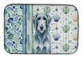 Blue-Gray Scottish Deerhound Coastal Sea Glass Dish Drying Mat Absorbent Dish Drying Mat Pad for Kitchen Counter Dish Drainer Mat for Countertop, 14 x 21", Multicolor