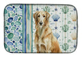 Wheaten Scottish Deerhound Coastal Sea Glass Dish Drying Mat Absorbent Dish Drying Mat Pad for Kitchen Counter Dish Drainer Mat for Countertop, 14 x 21", Multicolor