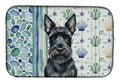 Scottish Terrier Coastal Sea Glass Dish Drying Mat Absorbent Dish Drying Mat Pad for Kitchen Counter Dish Drainer Mat for Countertop, 14 x 21", Multicolor