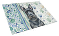 Scottish Terrier Coastal Sea Glass Cutting Board Tempered Glass Kitchen Cutting Surface, Heat Resistant Chopping, Non-Slip Feet, Food Prep & Serving