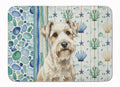 Sealyham Terrier Coastal Sea Glass Memory Foam Kitchen Mat Machine Washable Anti-Fatigue Cushion Comfort Bath or Kitchen Rug