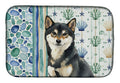 Black and Tan Shiba Inu Coastal Sea Glass Dish Drying Mat Absorbent Dish Drying Mat Pad for Kitchen Counter Dish Drainer Mat for Countertop, 14 x 21", Multicolor