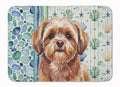 Liver Shih Tzu Coastal Sea Glass Memory Foam Kitchen Mat Machine Washable Anti-Fatigue Cushion Comfort Bath or Kitchen Rug