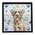 Spinone Italiano Coastal Sea Glass Framed Metal Print Bathroom, Kitchen, Office, Home Decor Wall Art Ready to Hang, Square, 8X8