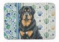 Black and Tan Tibetan Mastiff Coastal Sea Glass Memory Foam Kitchen Mat Machine Washable Anti-Fatigue Cushion Comfort Bath or Kitchen Rug