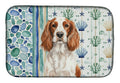 Welsh Springer Spaniel Coastal Sea Glass Dish Drying Mat Absorbent Dish Drying Mat Pad for Kitchen Counter Dish Drainer Mat for Countertop, 14 x 21", Multicolor