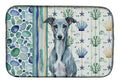 Blue Whippet Coastal Sea Glass Dish Drying Mat Absorbent Dish Drying Mat Pad for Kitchen Counter Dish Drainer Mat for Countertop, 14 x 21", Multicolor